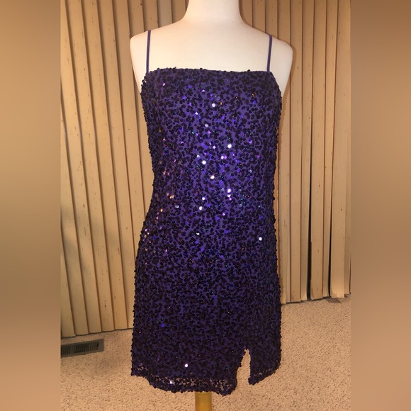 Dresses & Skirts - Purple Sequin mini dress.
